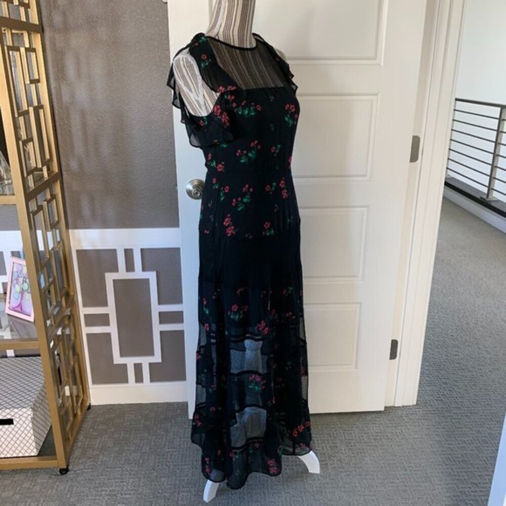 Express Tiered Floral Floor Length Dress - Picture 2 of 11